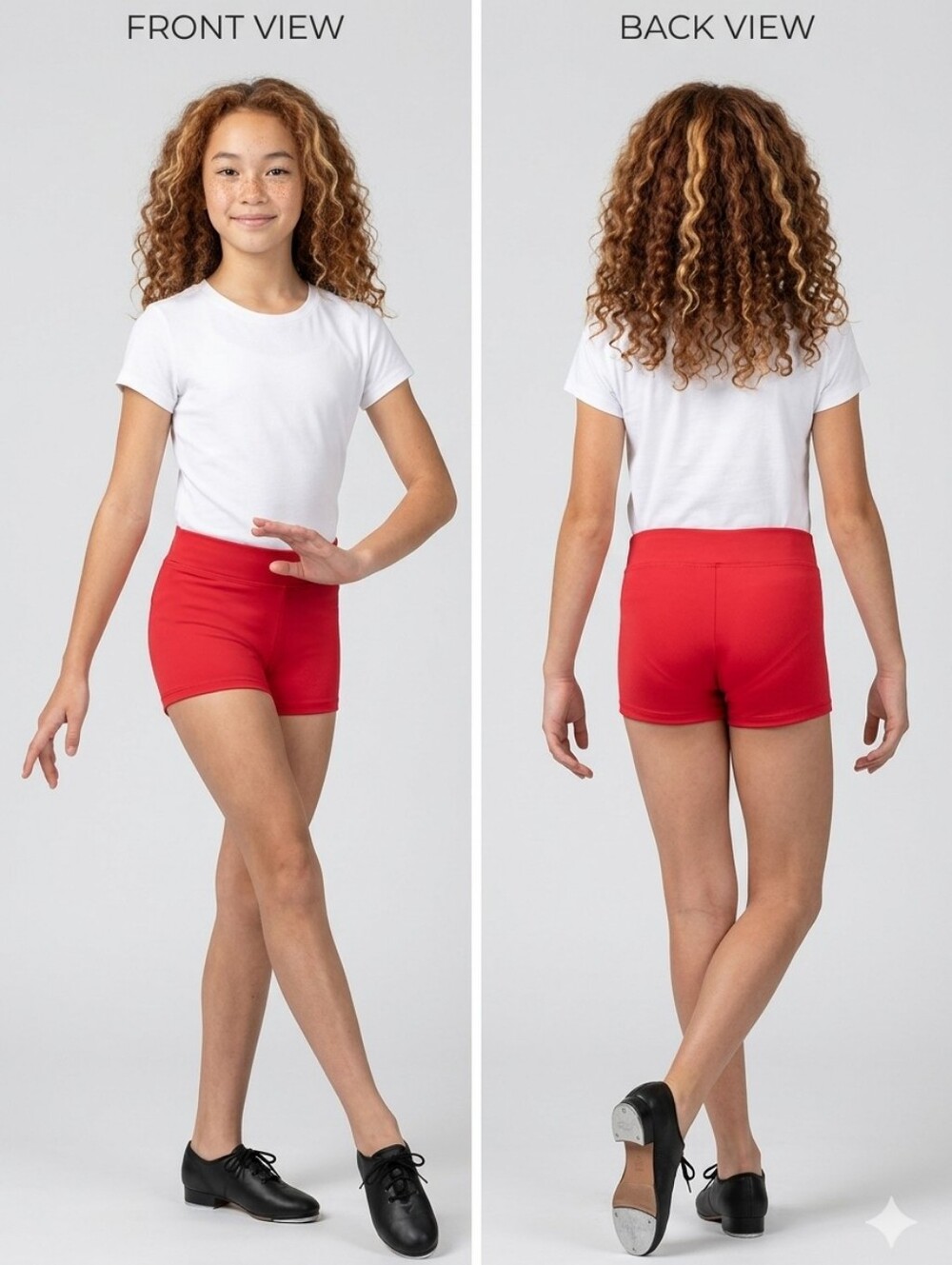 Nwt Body Wrappers Girls BWP081 Boy-Cut Dance & Gymnastics Shorts Red Sz 8 - 10